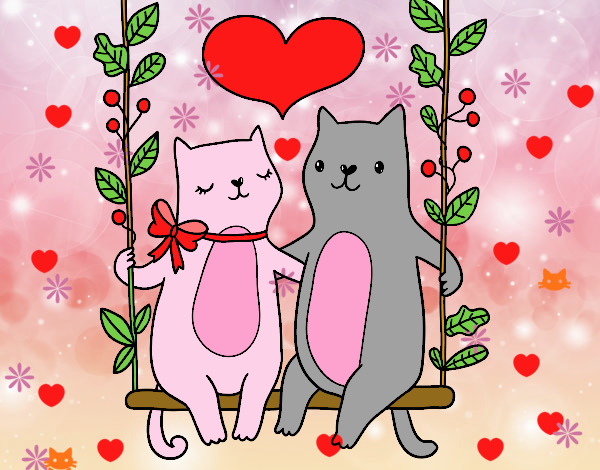 Gatitos enamorados