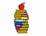 Libros y manzana