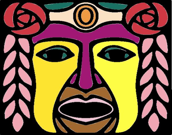 Dibujo Máscara Maya pintado por en Dibujos.net el día 26-01-21 a las 19:18:33. Imprime, pinta o colorea tus propios