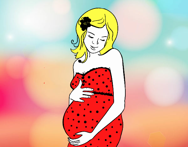 Mujer embarazada feliz