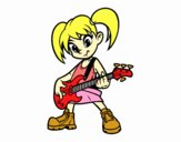 Niña con guitarra eléctrica