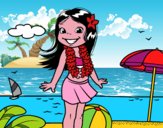 Niña en la playa