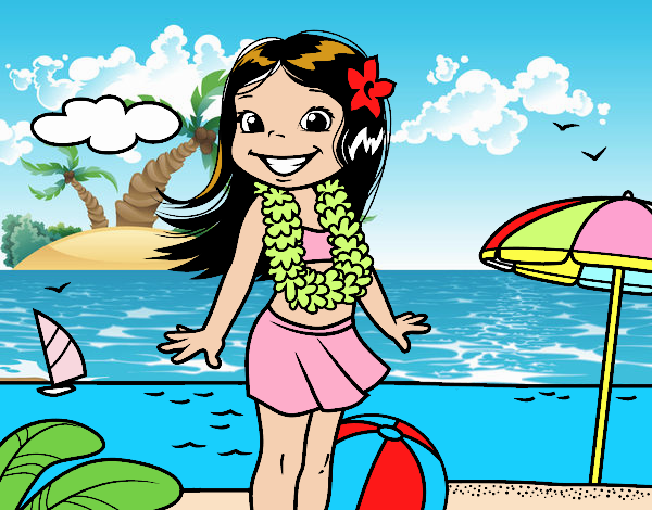 Niña en la playa