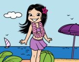 Niña en la playa