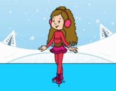 Niña patinadora sobre hielo