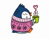 Pajarito tomando un té