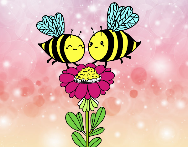 Las abejas y la flor.