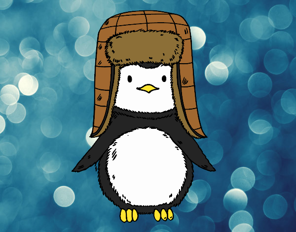 Pingüino con gorro