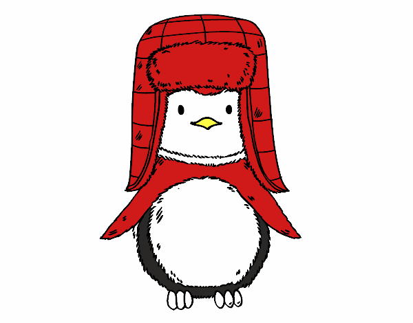 Pingüino con gorro