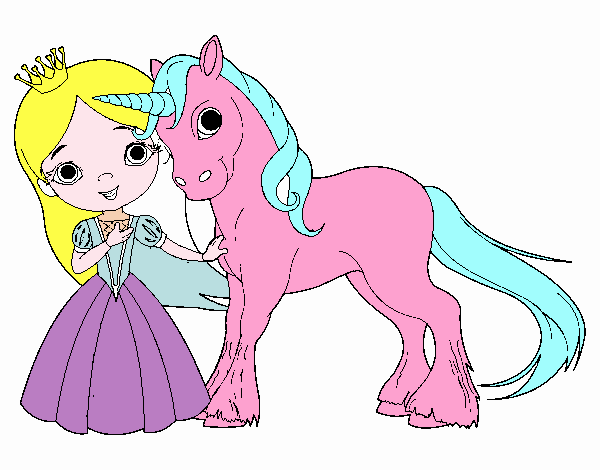 Princesa y unicornio