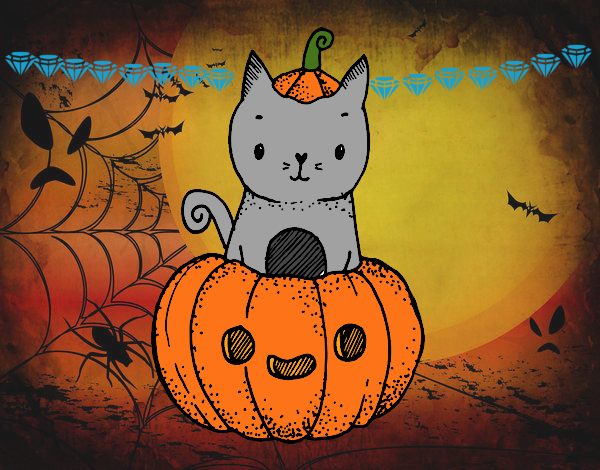 Un gatito de Halloween