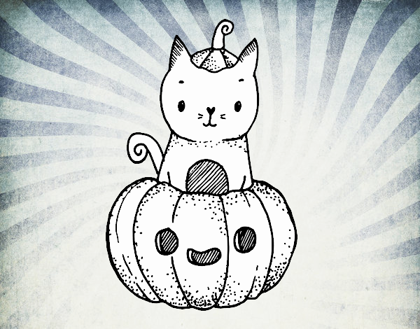 Un gatito de Halloween