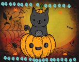 Un gatito de Halloween