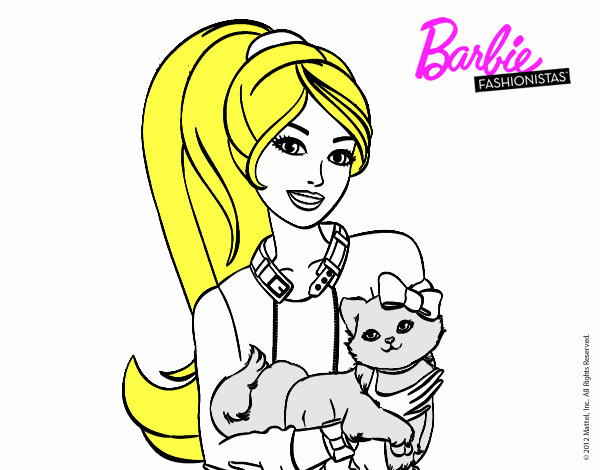 Barbie con su linda gatita