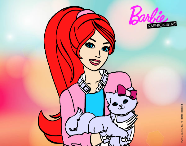 Barbie con su linda gatita