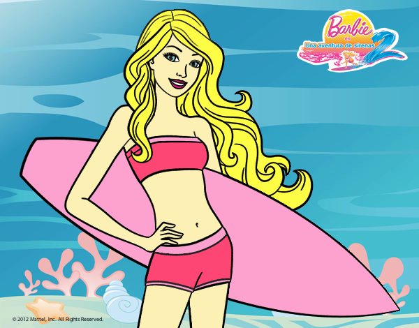 Barbie con tabla de surf