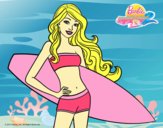 Barbie con tabla de surf