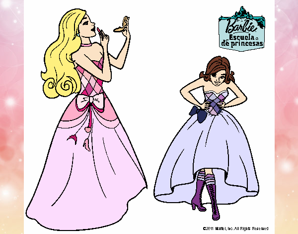 Dibujo de Barbie y Teresa se vuelven a vestir pintado por en  el  día 01-02-21 a las 22:09:22. Imprime, pinta o colorea tus propios dibujos!