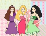 Barbie y sus amigas vestidas de fiesta