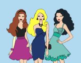 Barbie y sus amigas vestidas de fiesta