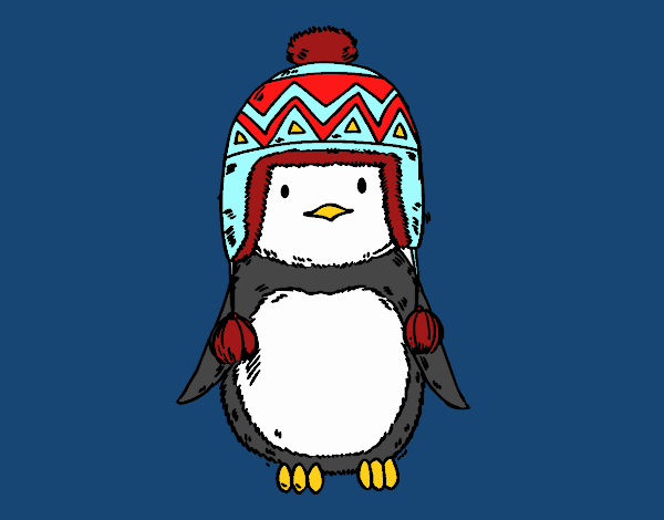 Bebé pingüino con gorrito