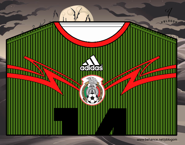  Dibujo de Camiseta del mundial de fútbol   de México pintado por en Dibujos.net el día