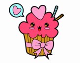 Cupcake kawaii con lazo