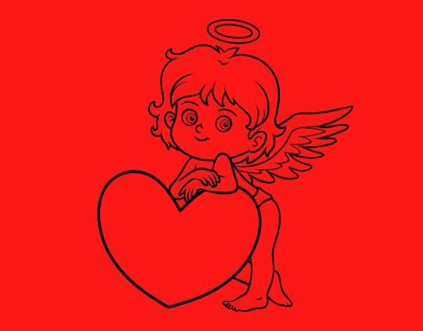 Cupido y un corazón