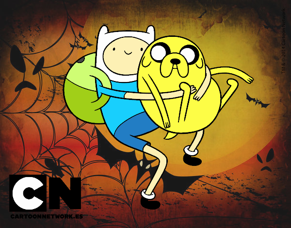 Finn y Jake abrazados