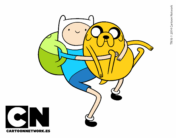 Finn y Jake abrazados