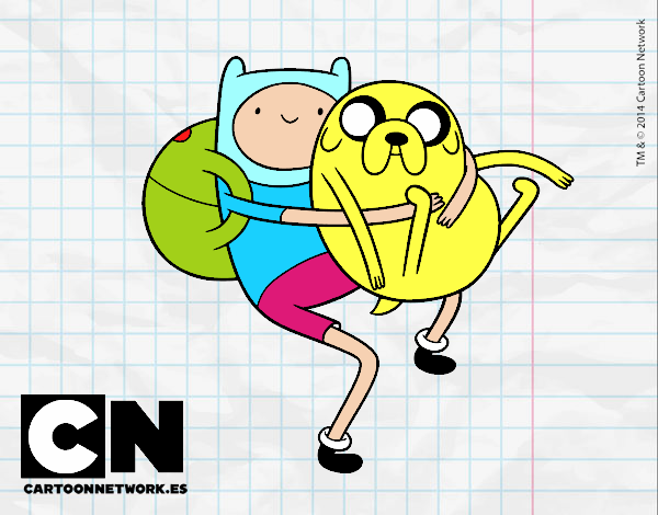 Finn y Jake abrazados