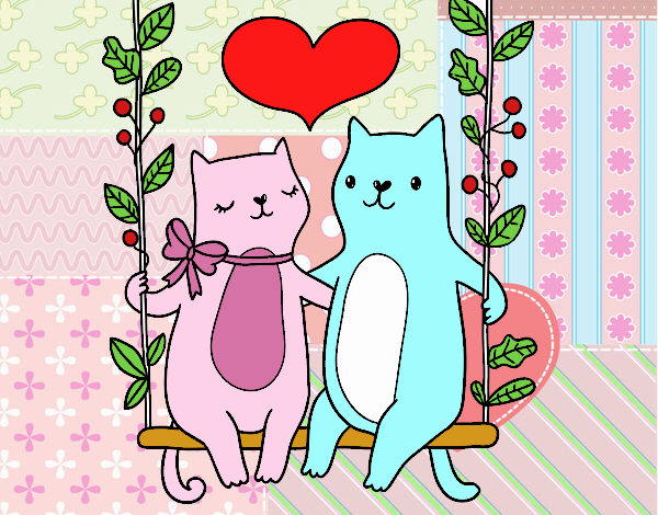 Gatitos enamorados