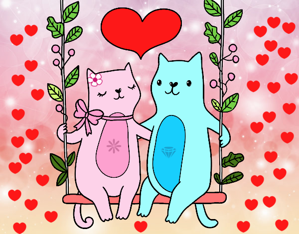 Gatitos enamorados