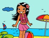 Niña en la playa