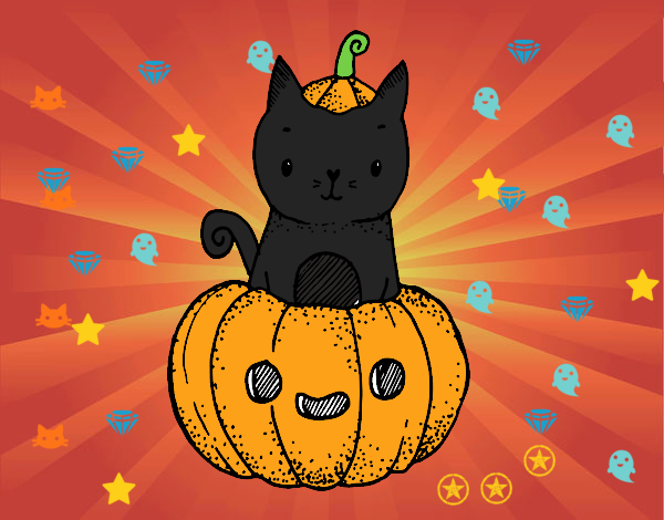 Un gatito de Halloween