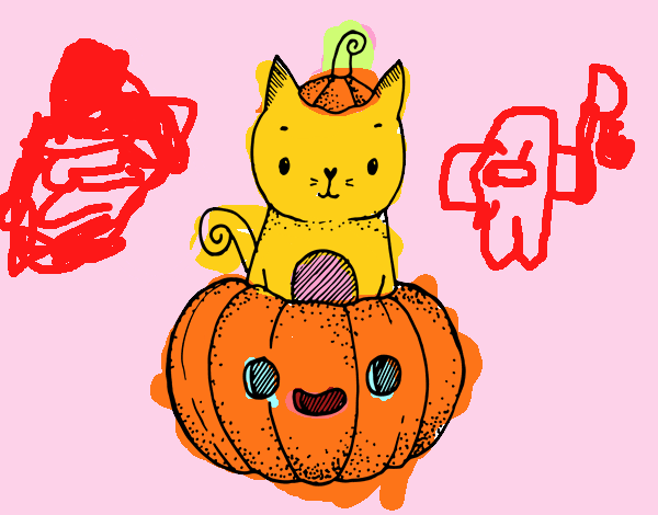 Un gatito de Halloween