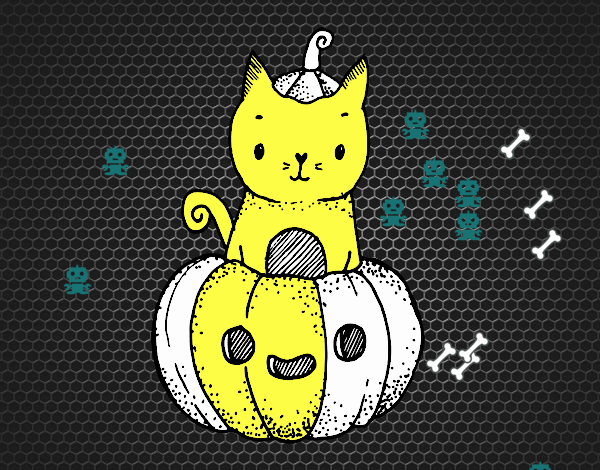 Un gatito de Halloween