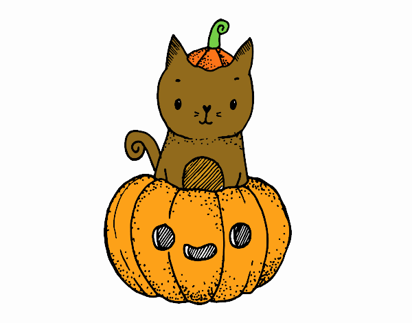 Un gatito de Halloween