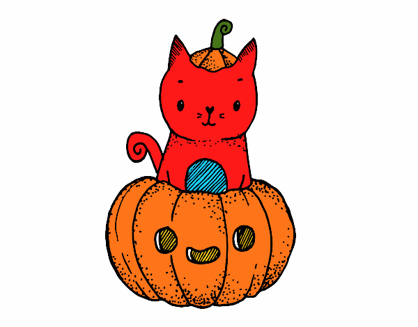 Un gatito de Halloween