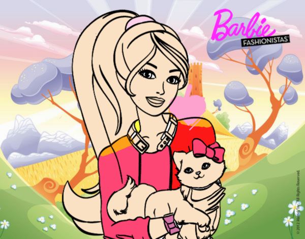 Barbie con su linda gatita