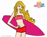 Barbie con tabla de surf