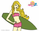 Barbie con tabla de surf