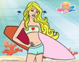 Barbie con tabla de surf