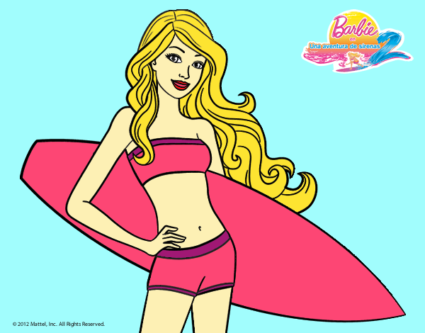 Barbie con tabla de surf