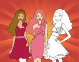 Barbie y sus amigas vestidas de fiesta