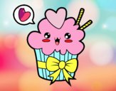 Cupcake kawaii con lazo