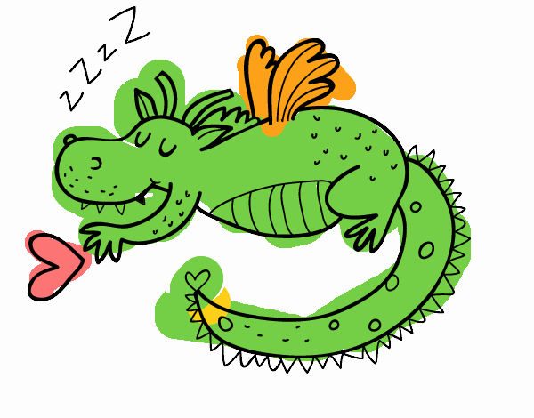 Dragón infantil durmiendo