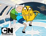 Finn y Jake abrazados