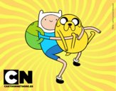 Finn y Jake abrazados