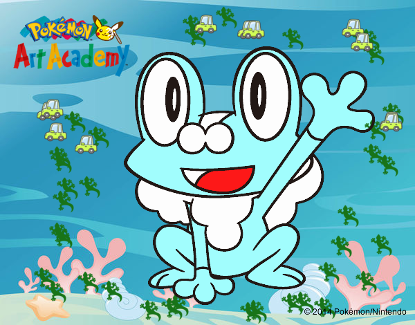 Froakie saludando